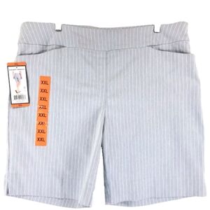 🔥 NWT XXL Hillary Ridley High Waisted Bermuda Shorts | Blue Stripe